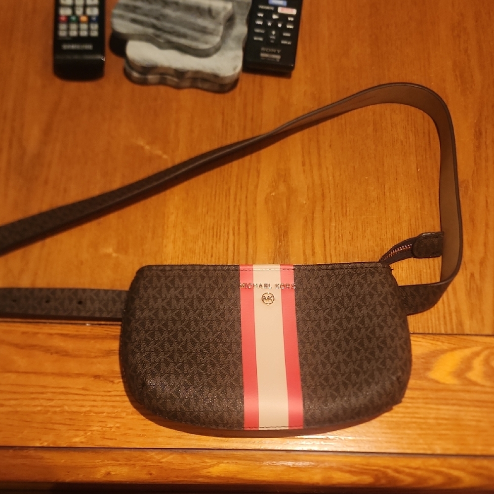 Michael Kors Belt Bag in Brown and Pink